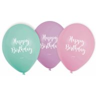   Happy Birthday Pastel Happy Birthday balloon, 6 pcs 9 inch (22.8 cm)