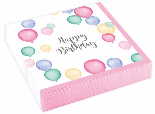 Happy Birthday Pastel napkin 20 pcs 25x25 cm