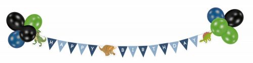 Dinosaur Happy Birthday Banner with balloons 180 cm