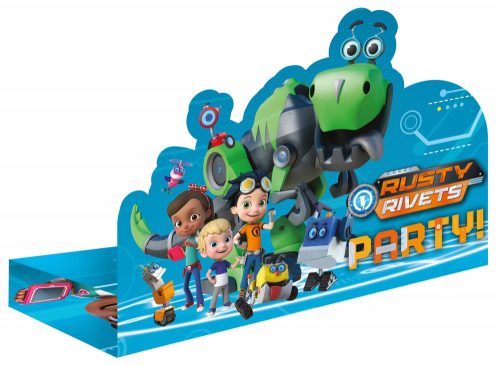 Rusty Rivets Party Invitation Card + Envelope (8 pieces)