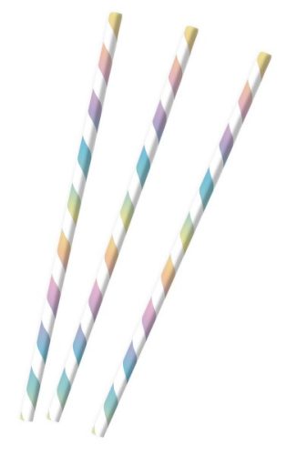 Pastel Rainbow paper straw, set of 12 set