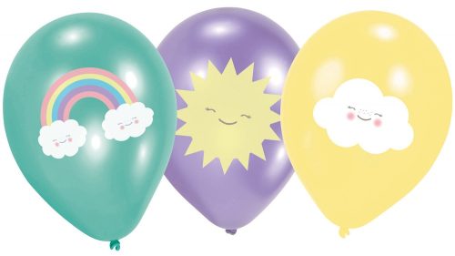Rainbow and Cloud Foil Balloon (6 pieces)