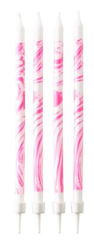 Marbled Pink Cake Candle (10 pieced)