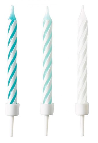 Colour Aqua Glamor cake candle, 10-piece candle set