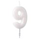 Colour White, White Glitter Candle 9, 6.5 cm