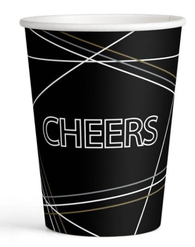 Cheers Black paper cup 8 pcs 250 ml