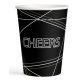 Cheers Black paper cup 8 pcs 250 ml