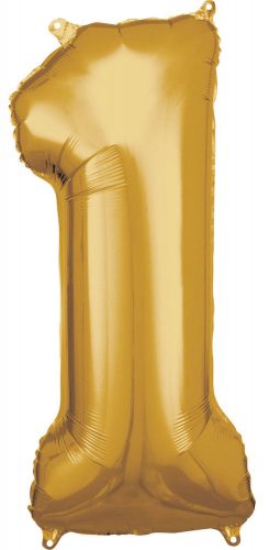 Gold, Gold giant number 1 foil balloon 83*38 cm