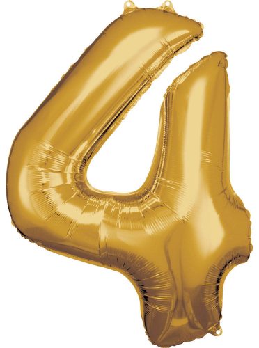 Number 4 Foil Balloon, Gold 86*66 cm