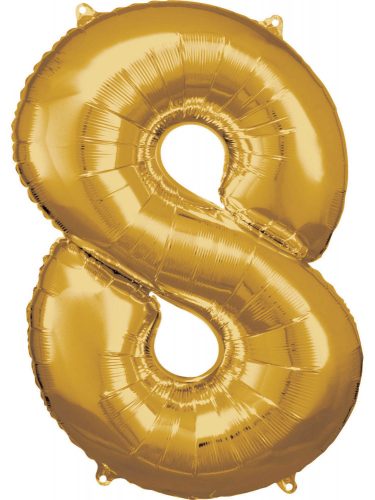 Gold, Gold giant figure foil balloon 8, 83*55 cm