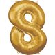 Number Gold, Giant Foil Balloon Number 8, 83*55 cm