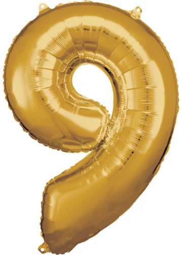 Number 9 Foil Balloon, Gold 83*58 cm