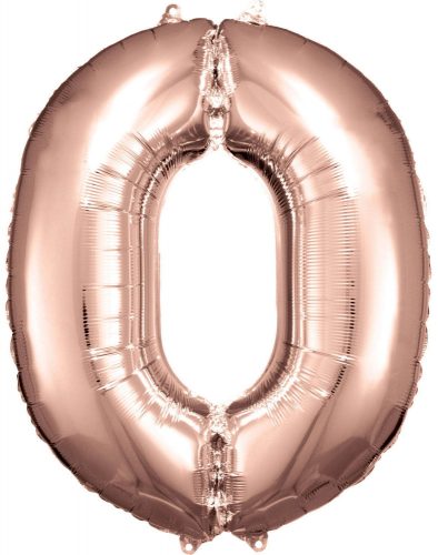 rose gold giant number foil balloon 0 size, 83*66 cm