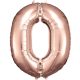 rose gold giant number foil balloon 0 size, 83*66 cm