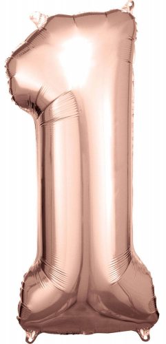 Number 1 Foil Balloon, Rose Gold 83*38 cm