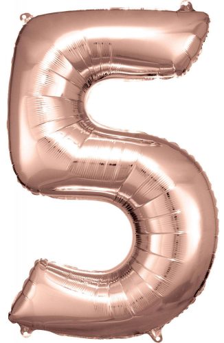 Number 5 Foil Balloon, Rose Gold 83*55 cm