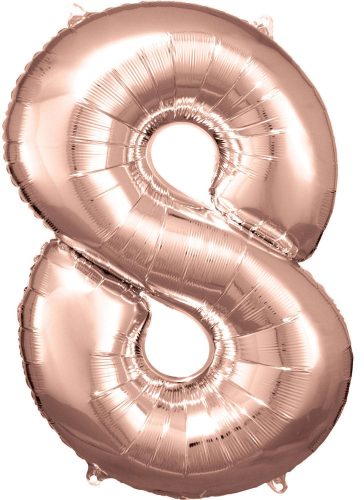 Number 8 Foil Balloon, Rose Gold  83*55 cm