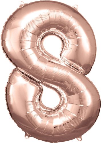 rose gold giant figure foil balloon 8, 83*55 cm