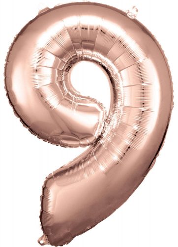 Number 9 Foil Balloon, Rose Gold 83*58 cm