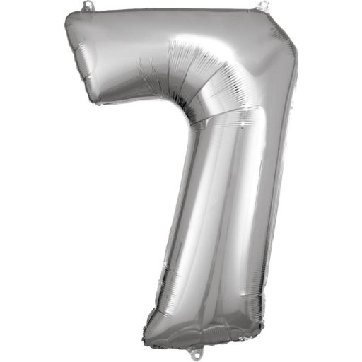 Number Giant Silver Number Foil Balloon 7, 83*55 cm