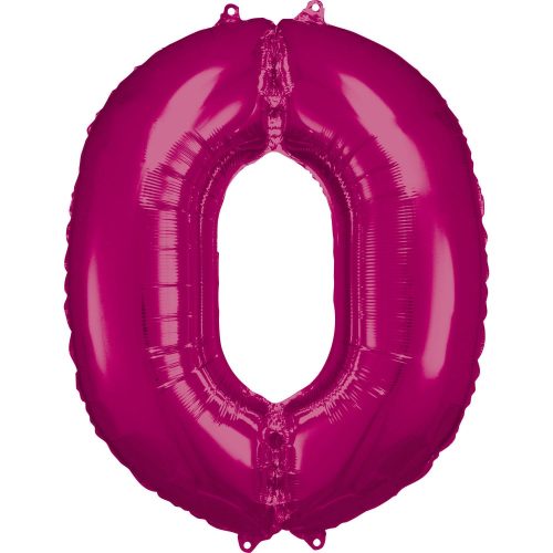 Number 0 Foil Balloon, Pink 88*66 cm
