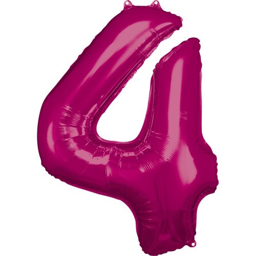 Number 4 Foil Balloon, Pink 88*66cm
