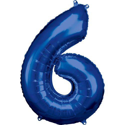 Number 6 Foil Balloon, Blue 88*55 cm