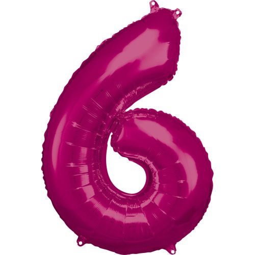 Number 6 Foil Balloon, Pink 88*55 cm