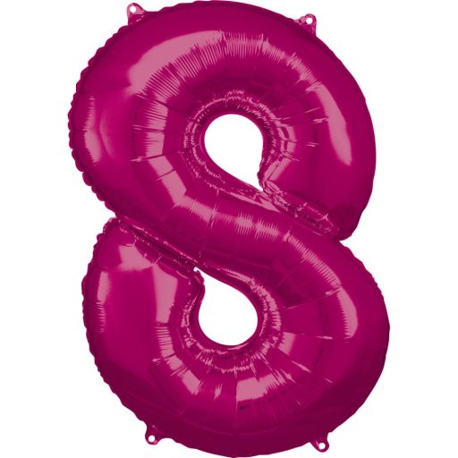 Number Pink giant number foil balloon 8, 83*53 cm