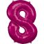 Number Pink giant number foil balloon 8, 83*53 cm