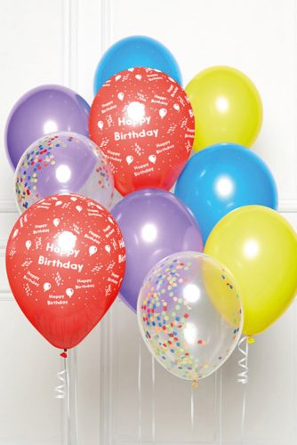 Happy Birthday Rainbow air-balloon, balloon 10 pieces set 11 inch (27,5cm)