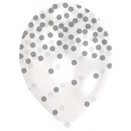   Colour Silver Silver Confetti Balloon, 6 pcs, 11 inch (27.5cm)