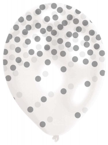 Colour Silver Silver Confetti Balloon, 6 pcs, 11 inch (27.5cm)