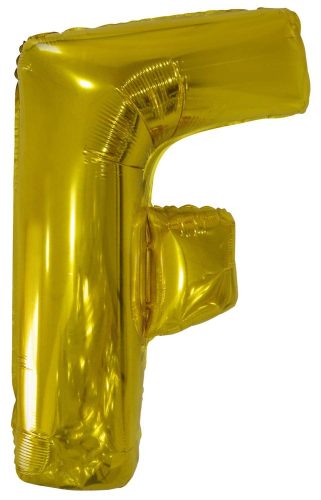 Gold, Gold giant letter F foil balloon 110 cm