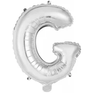Number Silver, Silver G Letter Foil Balloon 45 cm