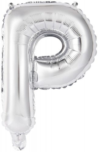 Silver, Silver letter P foil balloon 45 cm