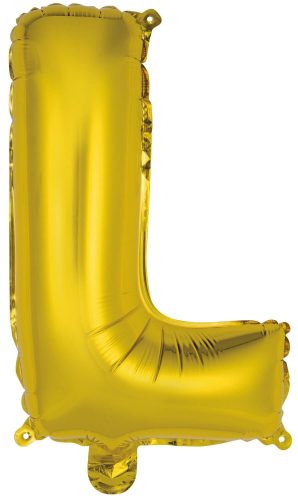 gold, Gold letter L foil balloon 41 cm