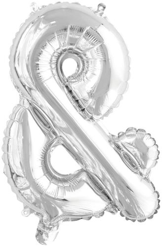 silver, silver & letter foil balloon, 46 cm