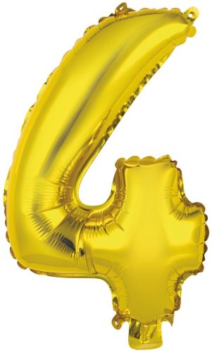 Gold, Gold Number 4 foil balloon 45 cm