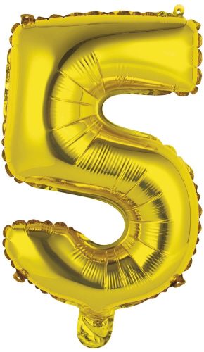 Gold, Gold Number 5 foil balloon 46 cm