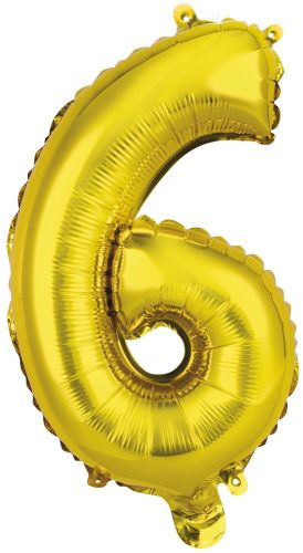 Gold, Gold Number 6 foil balloon 45 cm