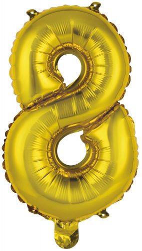 Gold, Gold Number 8 foil balloon 46 cm