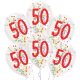 Happy Birthday 50 Droplets confetti filled balloon, balloon 6 pcs 11 inch (27,5 cm)