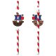 Pirate Map paper straw, set of 8