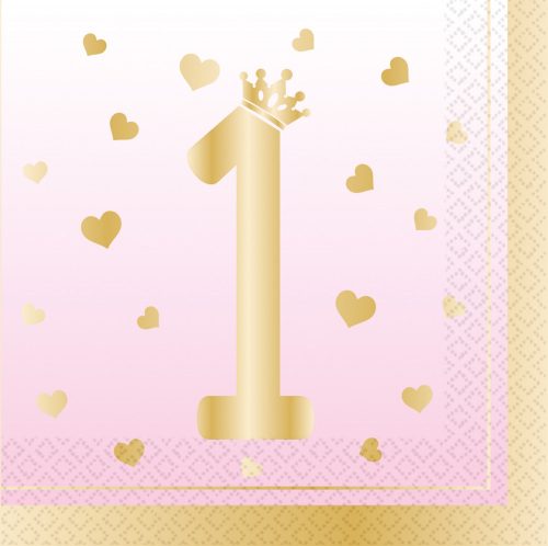 First Birthday Pink Ombre napkin 16 pcs 33x33 cm