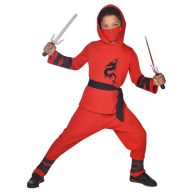 Ninja Red Warrior Costume Age 12-14