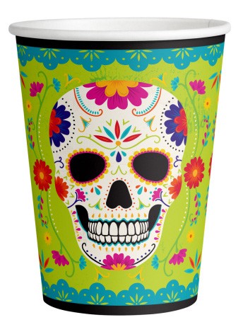 Halloween Day of the Dead paper cup 8 pcs 250 ml