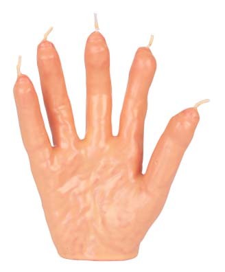 Halloween Hand-shaped candle with blood effect