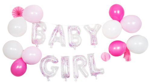 Baby Baby Girl Girl foil balloon, balloon set