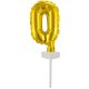 gold, Gold number 0 foil balloon for cake 13 cm